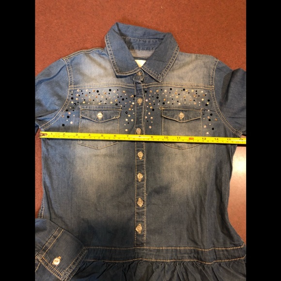Girls Justice size 12 denim top - Picture 7 of 9